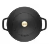 Staub Chistera 40511-472-0 assadeira 28 cm, redonda, em ferro fundido, 3,7 l, preta