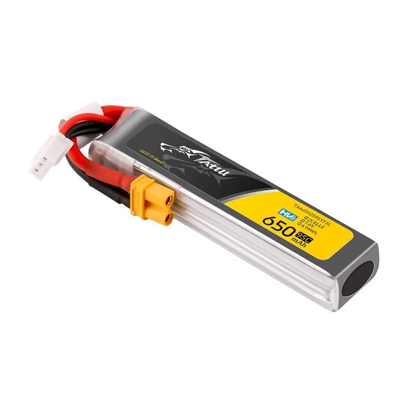Bateria LiPo Tattu 2s 650mAh 95C 7,6V HV com XT30 Long-Pack