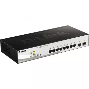 D-Link DGS-1210-10P Managed L2 Gigabit Ethernet (10/100/1000) Power over Ethernet (PoE) 1U preto