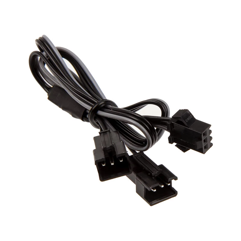 Cabo de alimentação interno PHANTEKS PH-CB-DRGB3P — 3 pinos para 2× Molex (3 pinos), preto/cinzento
