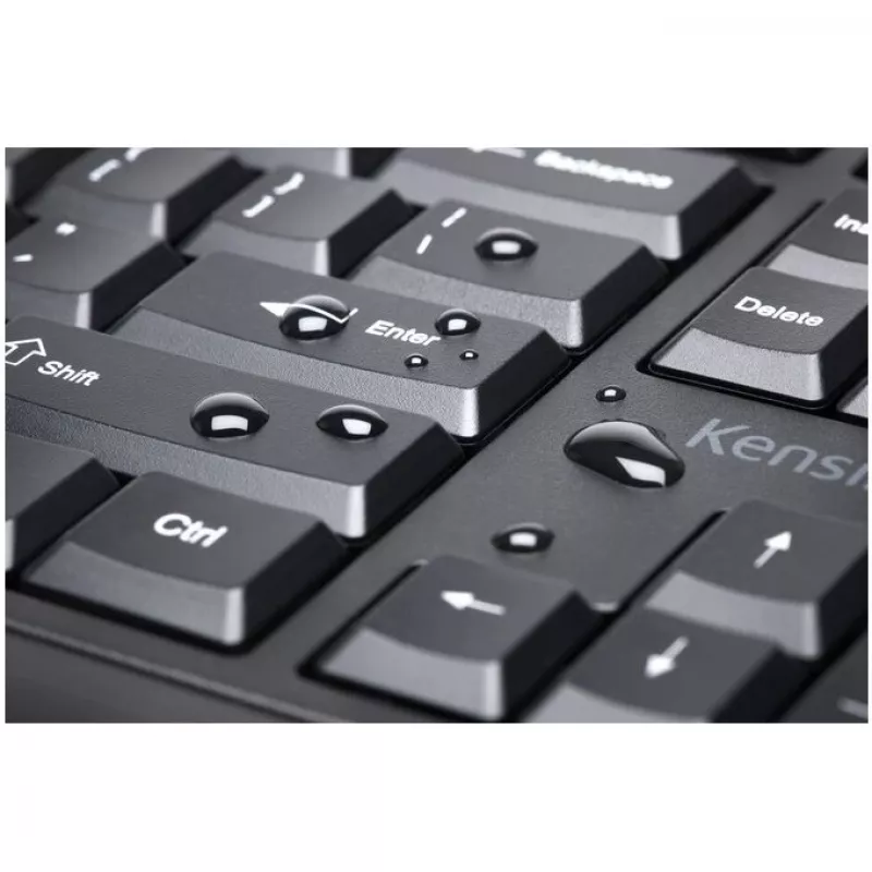Kensington ProFit Ergo Teclado sem fios FR, tamanho completo (100%), com fio e sem fios, RF Wireless + USB, AZERTY, preto