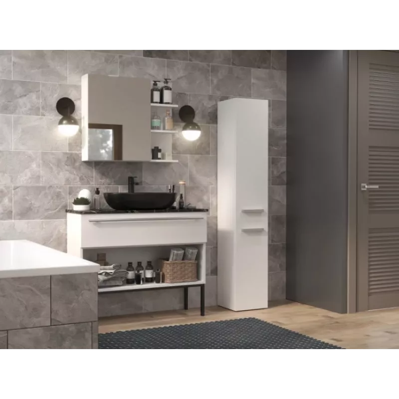Armário de casa de banho de pé Top e shop NEL II BIEL — de pé, 5 prateleiras, 310×300×1740 mm, branco
