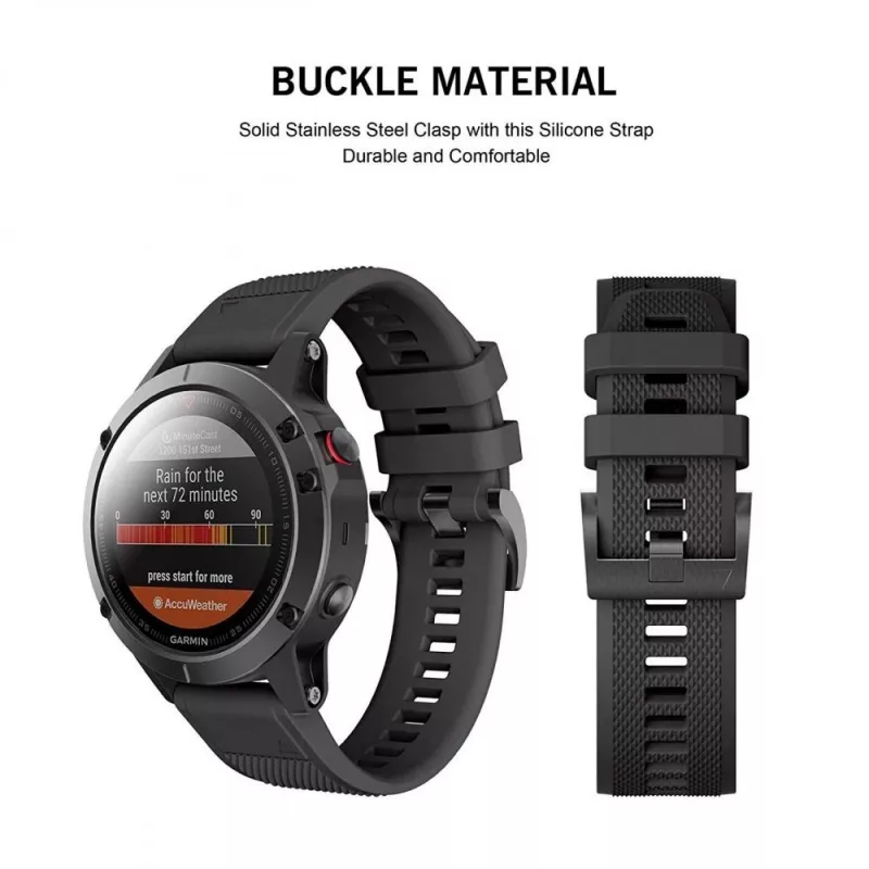 Pulseira Tech-Protect para Garmin Fenix Série — compatível com Fenix 3, 5X, 3HR, 5X Plus, 6X, 6X Pro, 7X — preta