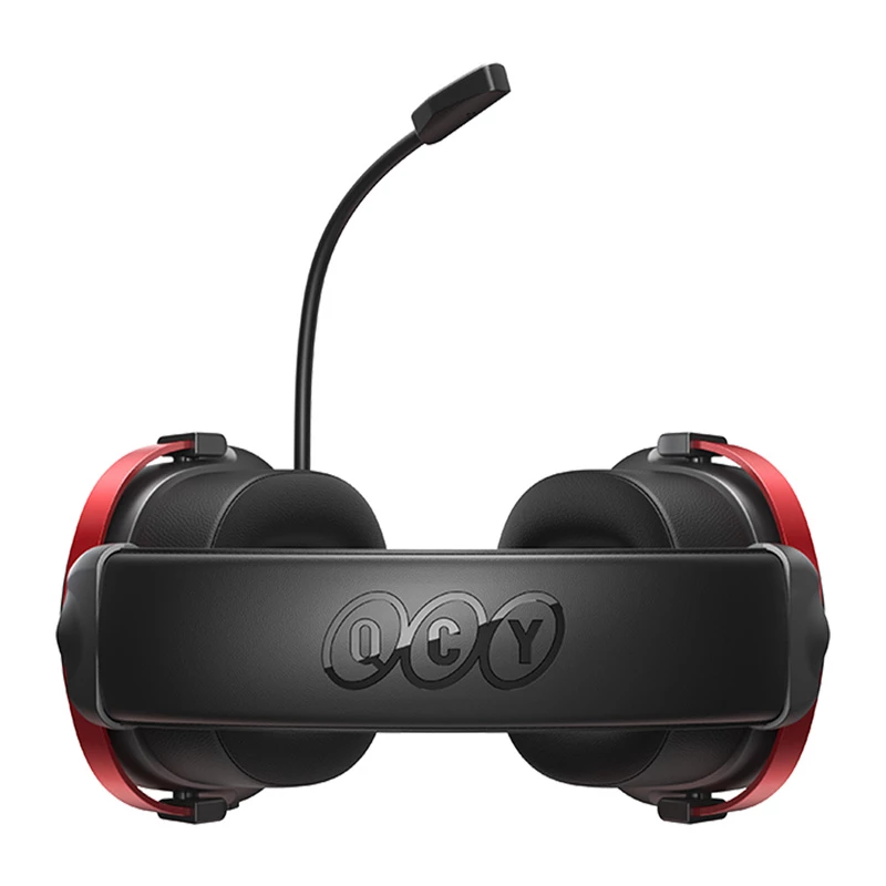 Auscultadores gaming sem fios QCY Heroad VN200 (preto-vermelho) — circumaurais, microfone, Bluetooth
