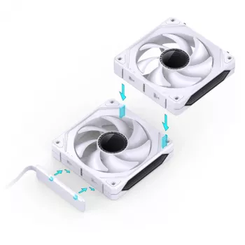Ventoinha Jonsbo ZL-120W PWM ARGB 120mm Branco — 120 mm, PWM, ARGB