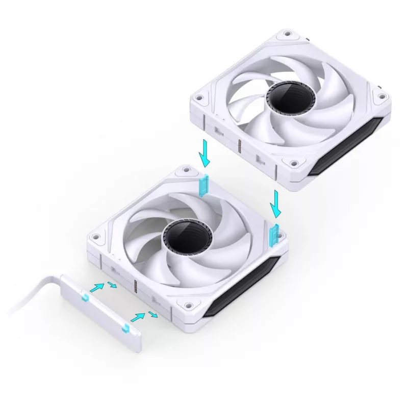 Ventoinha Jonsbo ZL-120W PWM ARGB 120mm Branco — 120 mm, PWM, ARGB