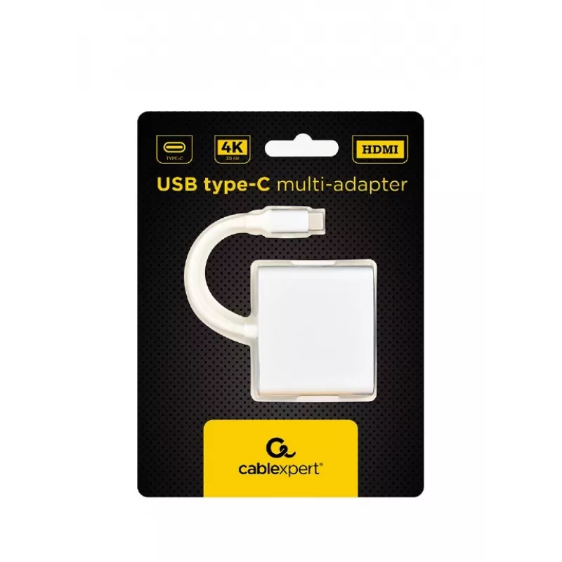 Adaptador gráfico USB GEMBIRD A-CM-HDMIF-02-SV, saída HDMI, até 3840×2160, prateado, 58,5×51×11,6 mm