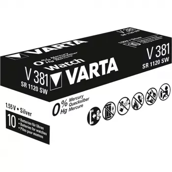 Pilha descartável Varta 00381101111 óxido de prata (S)