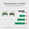 Caixa para SSD Unitek S1206A para 2× unidades M.2 NVMe PCIe Gen3 x4, USB 3.2 Gen 2 (10 Gbit/s), Alumínio, USB-C, inclui fonte de alimentação