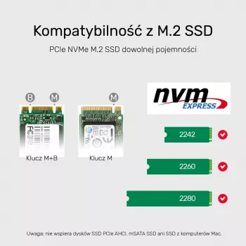 Caixa para SSD Unitek S1206A para 2× unidades M.2 NVMe PCIe Gen3 x4, USB 3.2 Gen 2 (10 Gbit/s), Alumínio, USB-C, inclui fonte de alimentação