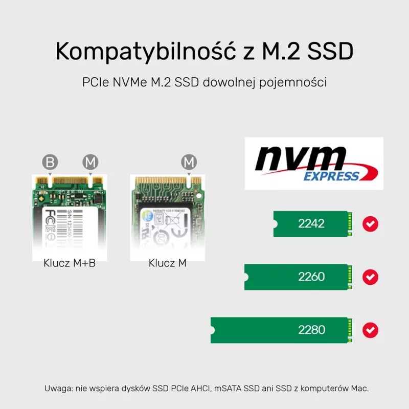 Caixa para SSD Unitek S1206A para 2× unidades M.2 NVMe PCIe Gen3 x4, USB 3.2 Gen 2 (10 Gbit/s), Alumínio, USB-C, inclui fonte de alimentação