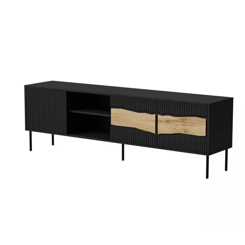 Móvel de TV cama meble INSERTO 3D1W 190x40x62 cm preto com LED