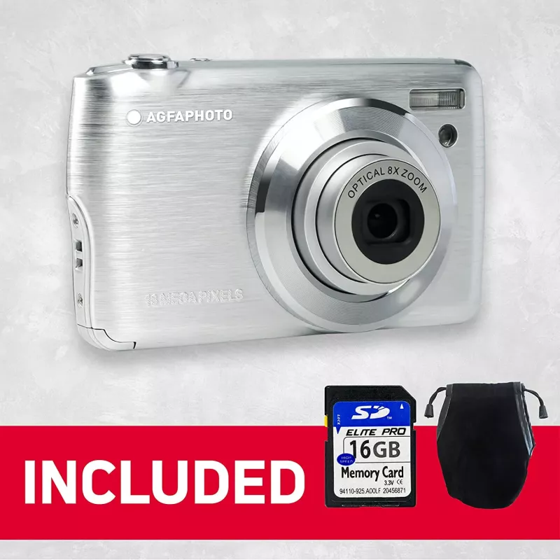 Agfa Photo DC8200 prateado + bolsa + cartão SD 16 GB