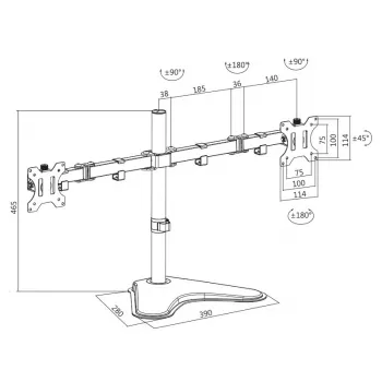 Suporte para monitor LogiLink BP0045 81,3 cm (32 polegadas) de secretária preto aço inoxidável