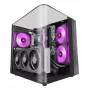 Caixa de PC Midi Tower TACENS Mars Gaming MC-INFINIOLITE, preta, vidro temperado, compatível com ATX/Micro-ATX/Mini-ITX, ventoinha de 120 mm