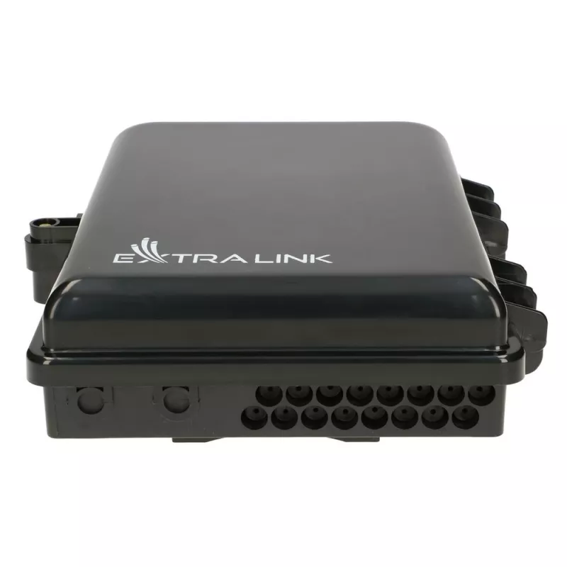 Caixa de fibra ótica Extralink Eliza V2, 16 emendas, preto, span médio