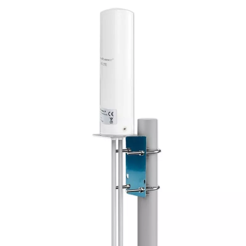 Antena 4G LTE omnidirecional exterior QOLTEC 57044, 5 dBi, 600–2700 MHz, 50 W, 50 Ω, caixa de cobre branca