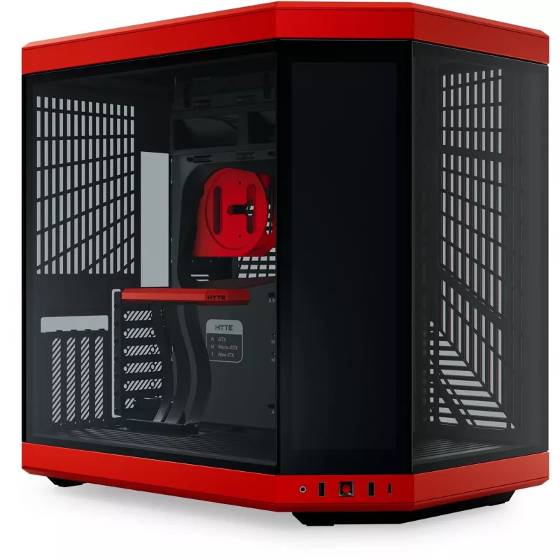 HYTE Y70 Touch Infinite Midi Tower preto, cor de cereja