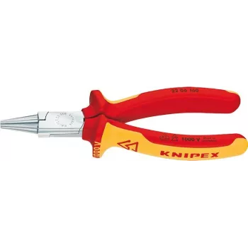 Knipex 22 06 160 - Pinça de pontas longas - aço cromo-vanádio - plástico - vermelho/laranja (2206160)