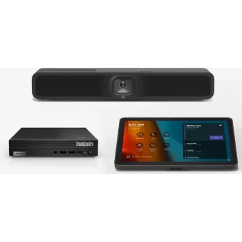 Conjunto LOGITECH Tap com USB Kit + LENOVO ThinkSmart Tiny Kit i3-13100T 16GB 256GB SSD + MeetUp 2 câmara de videoconferência 4K