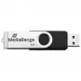 MEDIARANGE MR931-2 - 16 GB - USB Type-A / Micro-USB - 2.0 - 15 MB/s - Anel rotativo - Prateado - Preto