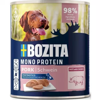 BOZITA Monoproteico Patê Porco – Alimento húmido para cães – 800 g