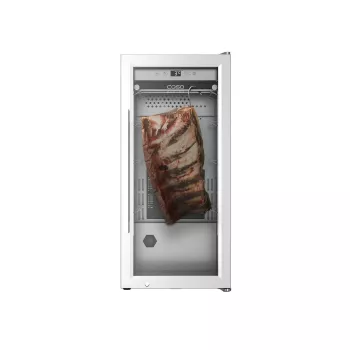 Caso | Armário de maturação a seco com tecnologia de compressor | DryAged Master 63 | Classe de eficiência energética não aplicável | Armário de maturação de alimentos com tecnologia de compressor | Aparelho de instalação livre | Capacidade de garrafas não aplicável