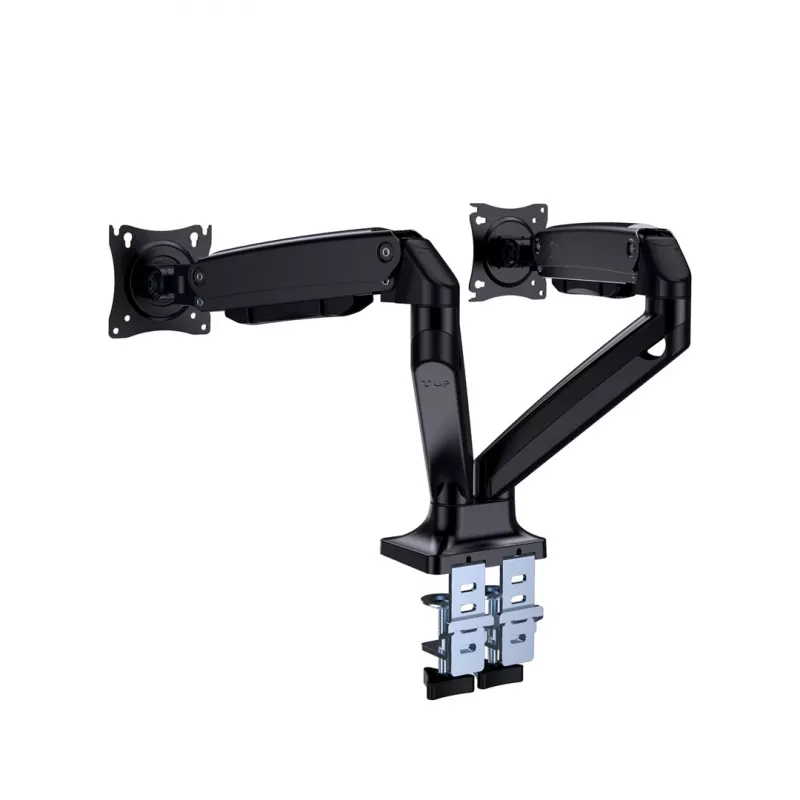 Suporte para monitor GEMBIRD MA-DA2-03 para ecrãs até 35 polegadas, fixação de mesa, VESA 75x75–100x100, 20 kg, preto, ecrã duplo
