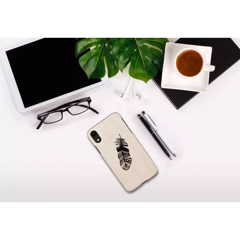 Capa para smartphone man and wood para iPhone XR, Indian preto, capa rígida protetora