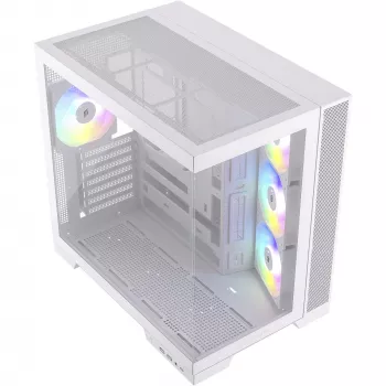 Caixa de PC Silentware View A-RGB White VIEWWHITE — Mid-Tower com iluminação A-RGB, versão branca