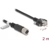 Cabo de rede DeLOCK M12 X-codificado 8 pinos conector fêmea para ficha RJ45 Cat.6A 2 m preto
