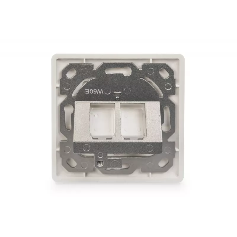 Digitus | Placa de parede para módulos Keystone, tipo alemão, placa central 50x50 mm, moldura 80x80 mm | DN-93801-1