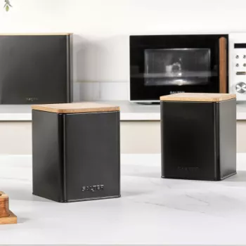 Conjunto de recipientes Salter BW12898EU7, 3 peças, preto, recipientes de armazenamento herméticos para a cozinha