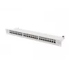 Painel de ligações Lanberg PPS7-1024-S de 19 polegadas 1U, 24 portas, Cat7, FTP blindado, cinzento