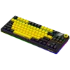 LORGAR KBP70TKLW, teclado gaming mecânico TKL sem fios Pro, preto/amarelo, layout EN