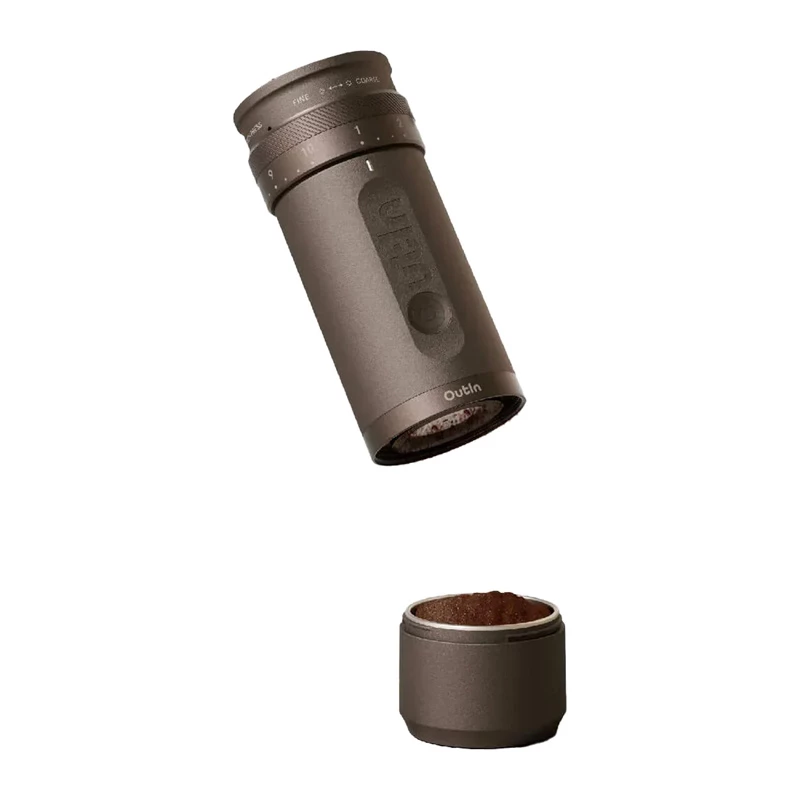 OutIn Fino moinho de café elétrico portátil, Tundra Brown