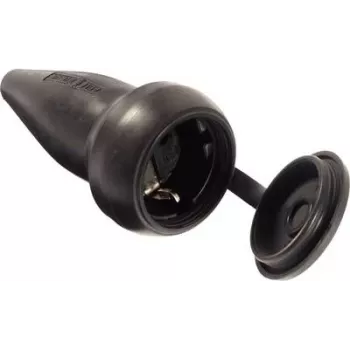 as - Schwabe 60417 Tomada de proteção em borracha maciça 230 V Preto IP44 (60417)