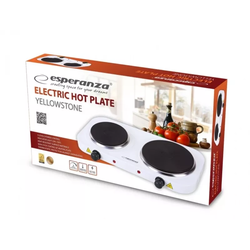 Fogão elétrico Esperanza EKH014W 2 zonas de cozedura branco