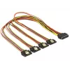 Cabo SATA DeLOCK 60158 0,5m SATA 15 pinos 4 x SATA 15 pinos multicolor