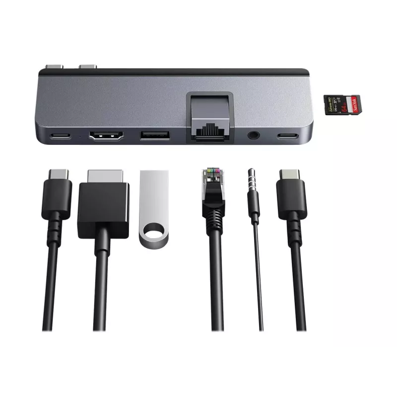 Hyper | HyperDrive DUO PRO Hub USB-C 7-em-2 para MacBook Air/Pro 2016-2020 | Portas Ethernet LAN (RJ-45) 1 | Número de portas HDMI 1