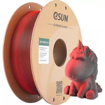 PLA MATTE DUAL 1,75 mm vermelho preto 1 kg ESUN 3D-FILAMENT (PLA-MTD175B-BR1P1)