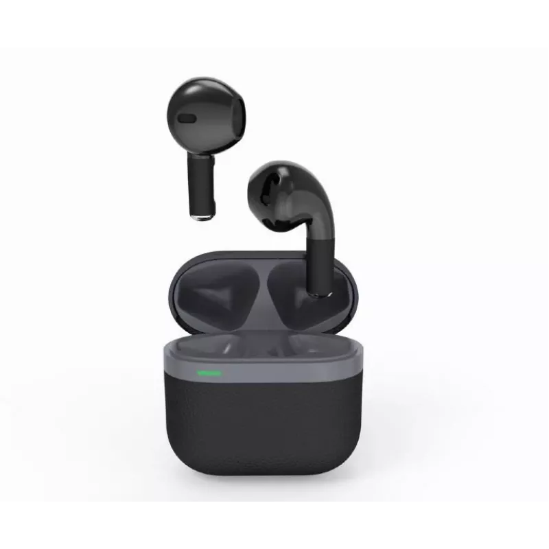 Headset Bluetooth GEMBIRD TWS-02-BK, In-Ear TWS, preto/cinzento, até 5 h de reprodução, microfone incorporado, estojo de carregamento
