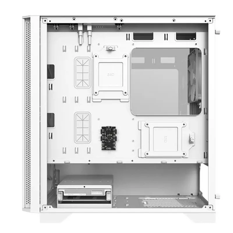 Caixa Micro-ATX Montech AIR 100 ARGB com quatro ventoinhas ARGB pré-instaladas, design ultra-minimalista, painel frontal em malha fina, elevado fluxo de ar, lateral única