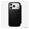 Capa de pele para telemóvel Nomad Modern Leather Folio para iPhone 17 Pro, 16 cm (6,3 polegadas), preta, 4 compartimentos para cartões