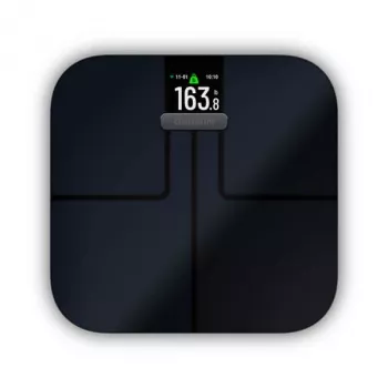 Balança de pessoa eletrónica GARMIN Index S2 — preta, máx. 181,4 kg, Wi-Fi/Bluetooth, composição corporal