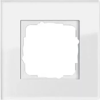 Placa de cobertura em vidro GIRA Esprit Glas branco, sem parafusos, 95×95×9,85 mm