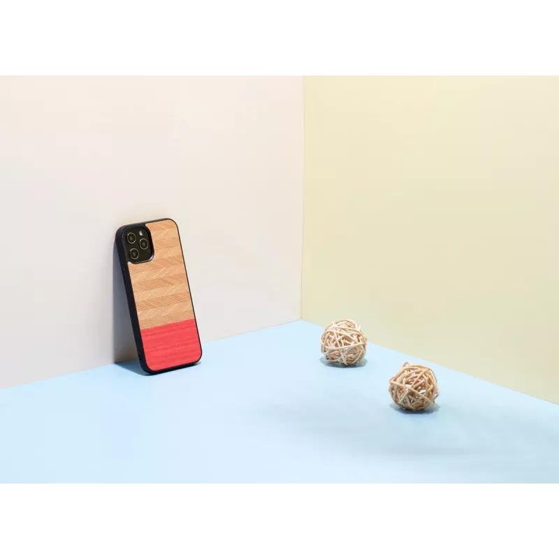 Capa para telemóvel Man and Wood para iPhone 12 / 12 Pro – espinha de peixe Azalea preto
