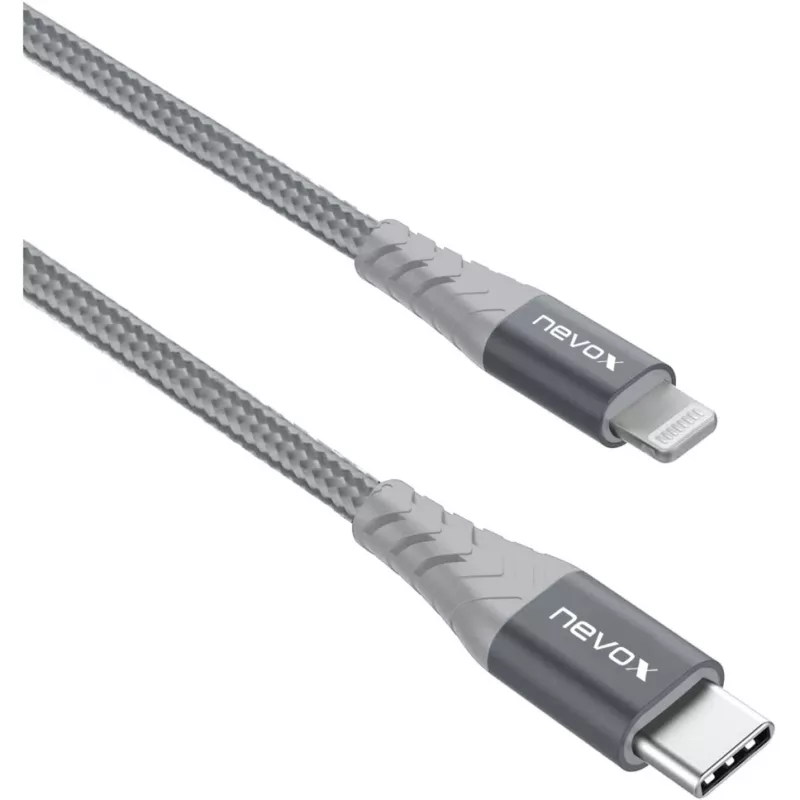 Cabo adaptador USB 2.0, ficha USB-C > ficha Lightning (prateado/cinzento, 1 metro, PD, revestido)