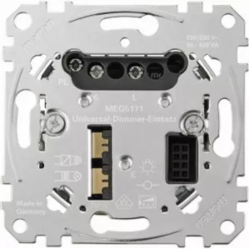 Dimmer encastrado Merten MEG5171-0000, metálico, 220–230 V AC, 50–60 Hz, carga óhmica até 420 W