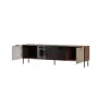 Móvel de TV Cama Meble ALMERA 180,5×42×52,5 cm nogueira/cashmere com lareira preta